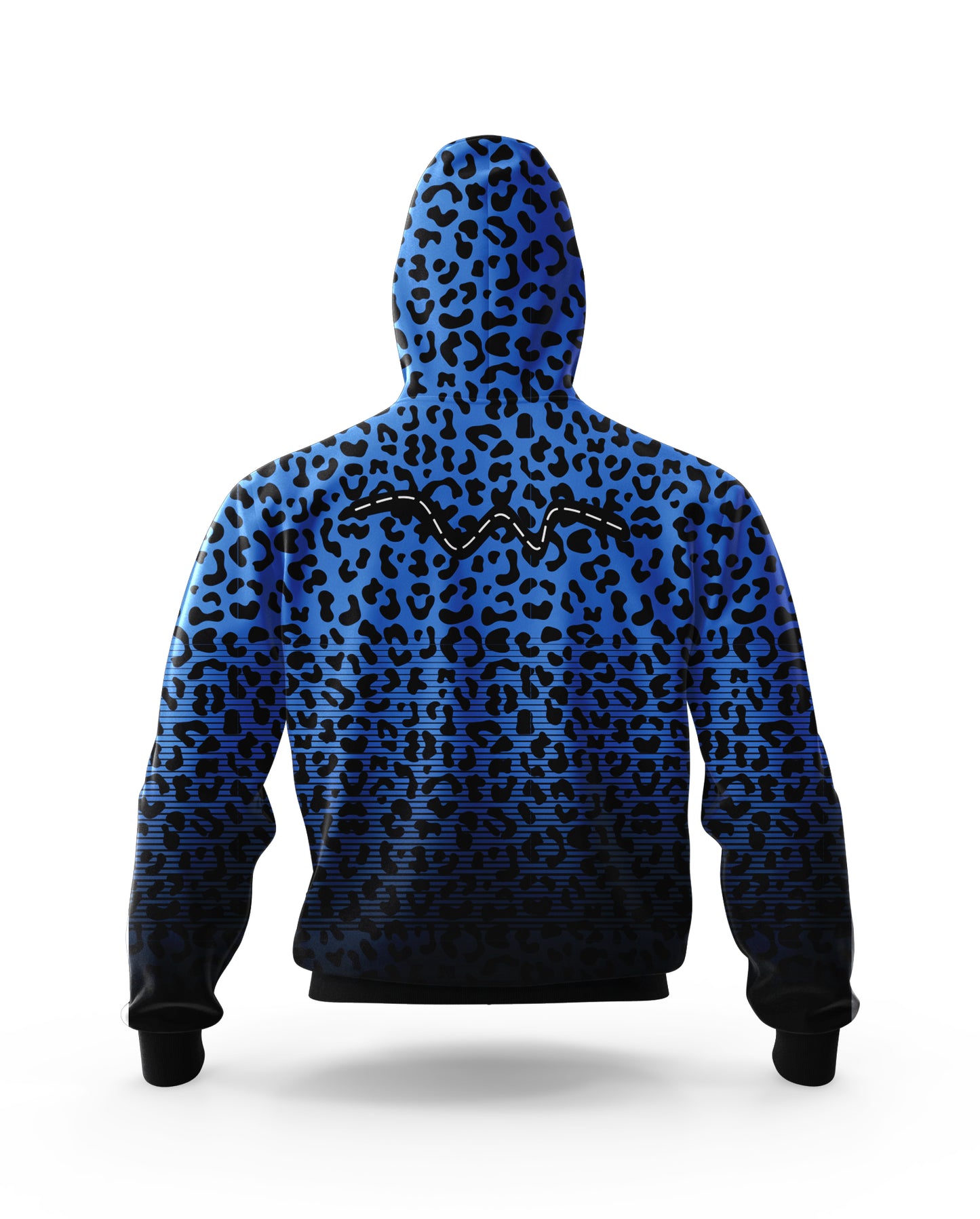 Women's Blue Leopard Full Zip Fleece