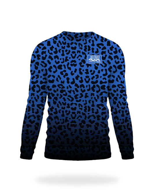 Women's Blue Leopard Long Sleeve (Due early 2026)