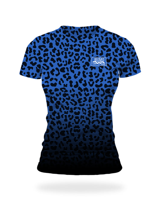 Women's Blue Leopard SS Tee (Due early 2026)