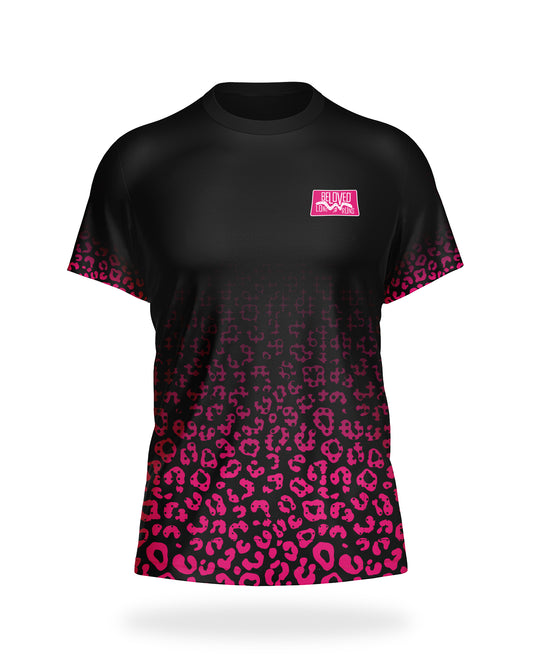 Men's Black Leopard Pink Fade SS Tee