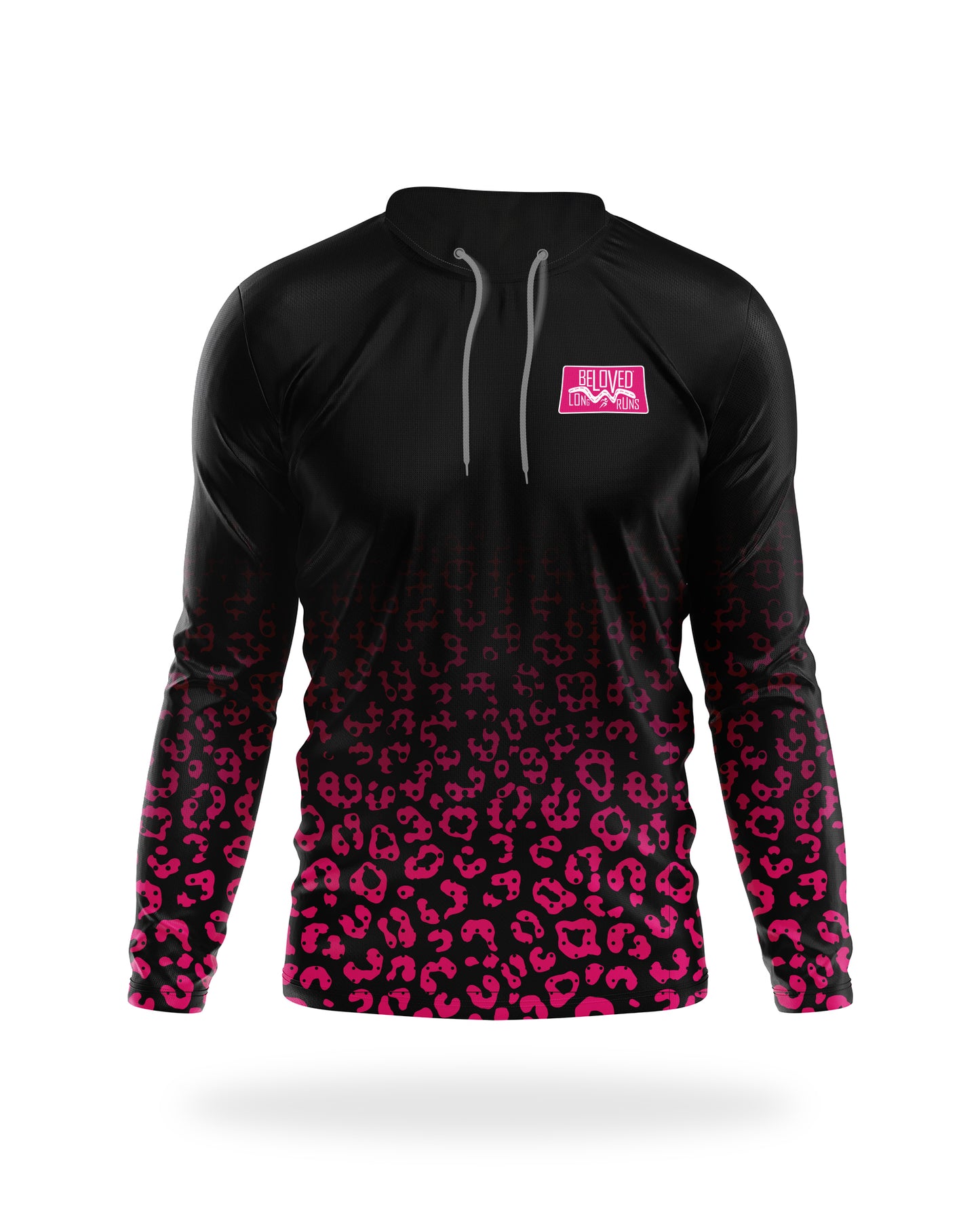 Women's Black Leopard Pink Fade Hoodie