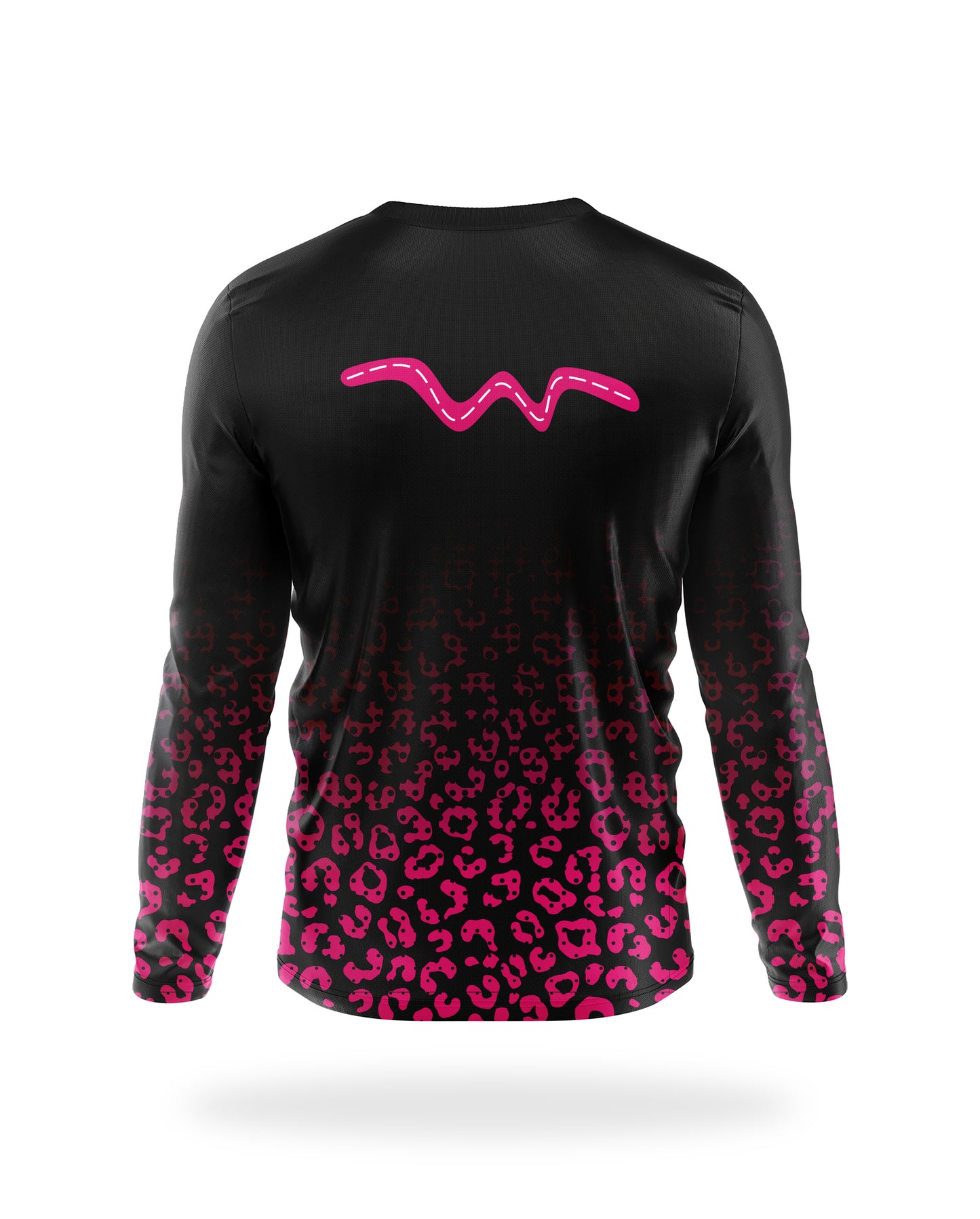 Women's Black Leopard Pink Fade Long Sleeve