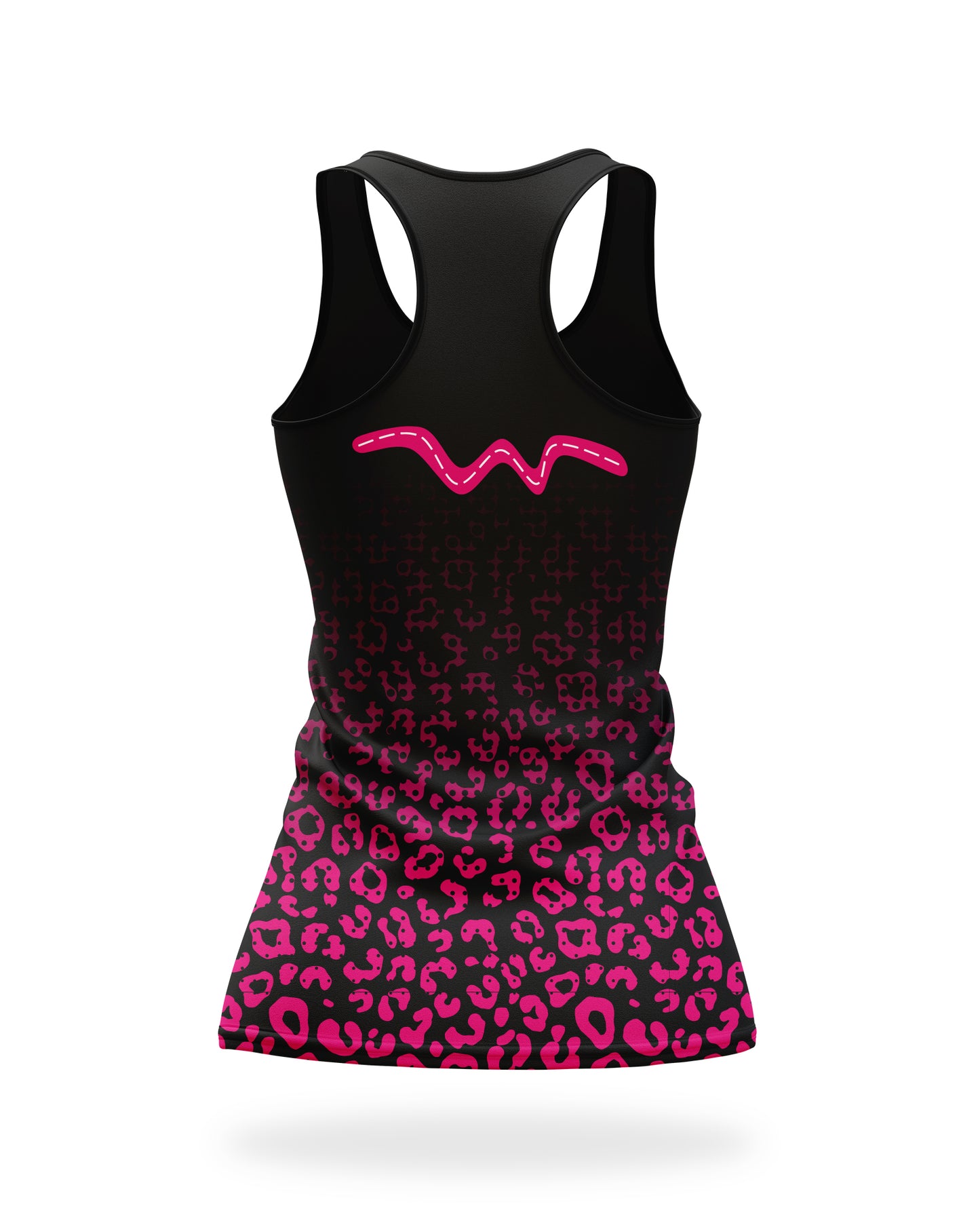 Women's Black Leopard Pink Fade Vest