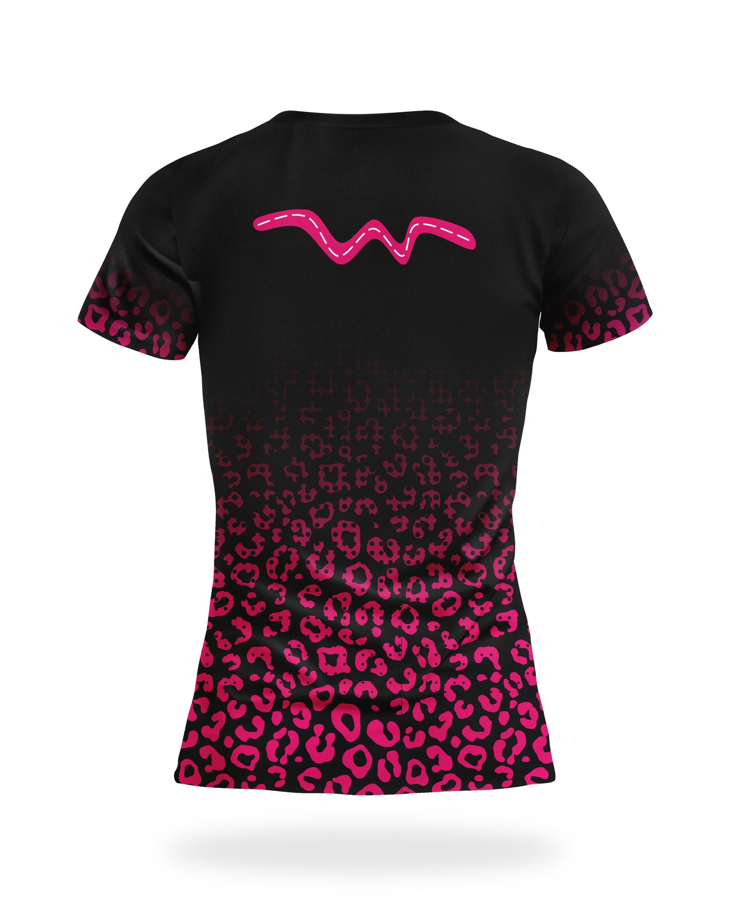 Women's Black Leopard Pink Fade Tee